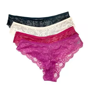 MIERSIDE Женские кружевные трусики Женские красивые трусы Повседневные трусики женские Трусы 4 шт. в упаковке… S разноцветный