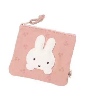 Miffy Cherry Applique Mini Flat Pouch (Pink)
