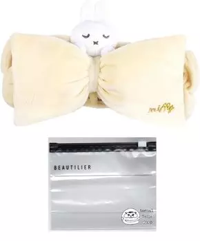 Miffy повязка на голову для мытья лица спортивная повязка на голову с моим персонажем Miffy бежевый набор слайдер (повязка для волос, сумка) бежевый