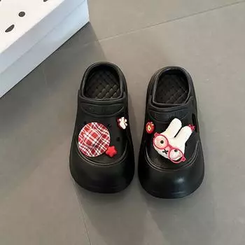 Miffy Rabbit two wear thick-soled hole shoes, women s summer cute cartoon fashion with skirt non-slip outer bag head sandals 36-37