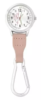 Miffy watch with carabiner (luminous hands) hide and seek pink beige [ST-TSMF0005]