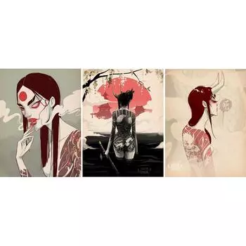 Мифические плакаты и печать холстов «Злая ночь» Роспись абстрактных фресок в гостиных 21cm30cm NoFrame