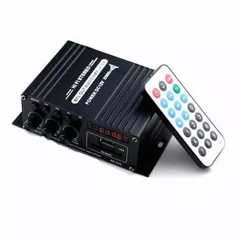 MIFO Аудиоусилитель Выход 20 Вт 20 Вт 2-канальный Воспроизведение карт Алюминиевый корпус Компактный размер Стереоусилитель 2A Управление в комплекте Многофункциональный усилитель мощности