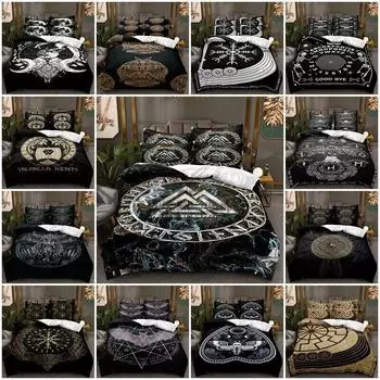 Мифология викингов 3D пододеяльник наволочка один двойной комплект постельного белья King подарок Single 135x200cm