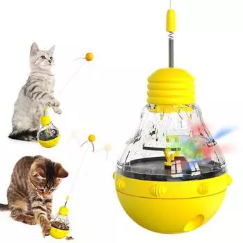 Мигающие игрушки для кошек, вращающийся тумблер в форме лампочки, игрушка для домашних животных, избавляющая от скуки