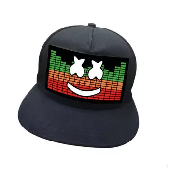 Мигающие светодиодные шапки Бейсболка с подсветкой и выключателем питания Солнцезащитная шапочка со звуком для бега Type D