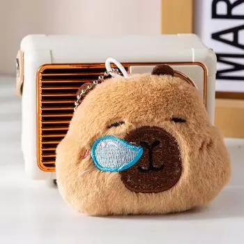 Мигающий плюшевый брелок с капибарой, звуковой сигнал, подвеска с мультяшным животным, брелок с капибарой для девочек