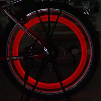 Мигающий светодиодный велосипедный велосипед с ивовым колесом, проволочная шина, яркий свет со спицами, велосипедные фонари красный