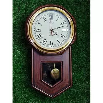 Mighty Trader Деревянные настенные часы с маятником в античном стиле Искусство Уникальный декоративный, Кофейно-коричневый 20 дюймов