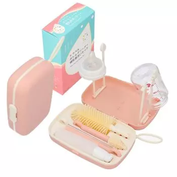 MIHIRAKI Щетка для мытья детских бутылочек Щетка для сосок Щетка для чистки бутылочек для путешествий Щетка для сушки детских бутылочек Подставка для детских бутылочек Детская бутылочка розовый