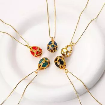 Ожерелье с подвеской в виде эмалевого яйца бренда Mihmily, модное и уникальное