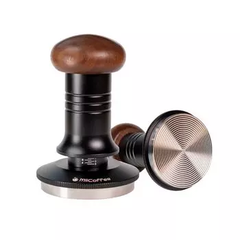 MiiCoffee Espresso Tamper Пружинный ровный ручной трамбовщик для кофе для портафильтра 58 мм с регулируемой глубиной, плоское основание из нержавеющей стали 58,5 мм, трамбовщик,
