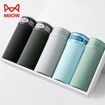 MiiOW 3 шт. хлопковое мужское нижнее белье шорты-боксеры 7A антибактериальное мужское нижнее белье мужские боксеры L-4XL L