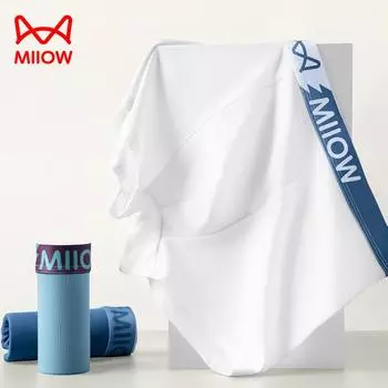 MiiOW, 3 шт., хлопковое мужское нижнее белье, шорты-боксеры 7A, антибактериальное мужское нижнее белье, мужские боксеры, подарок, новинка, L-4XL L