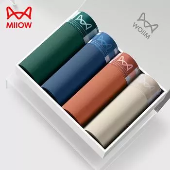 MiiOW 3 шт. хлопковое мужское нижнее белье шорты-боксеры 7A антибактериальное мужское нижнее белье мужские боксеры L-4XL L