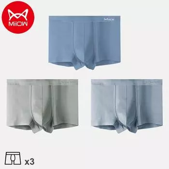 Miiow 3 шт. мужские хлопковые дышащие большие простые боксеры L-7XL L