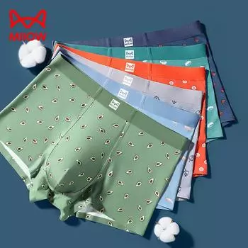 MiiOW 3 шт., мужское хлопковое антибактериальное нижнее белье, большие свободные боксеры без следов, L-4XL L