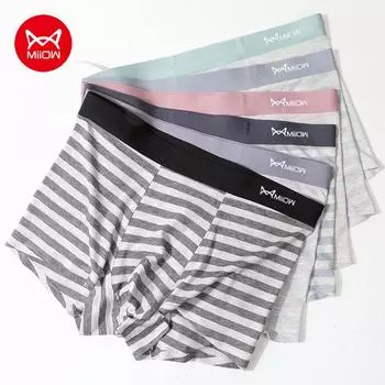 Miiow, 3 шт., мужское модальное нижнее белье-боксеры, дышащие антибактериальные шорты AAA, мягкое нижнее белье L