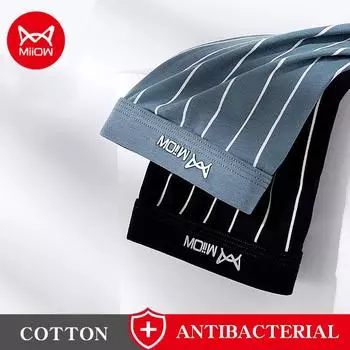 Miiow, 3 шт., мужское нижнее белье, брюки-боксеры из чистого хлопка, полосатые брюки-боксеры, мужские модные дышащие шорты, L-3XL L