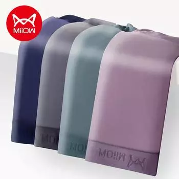 Miiow, 3 шт., мужское нижнее белье, мужские летние сексуальные тонкие цельные дышащие молодежные шорты с четырьмя углами, большие шорты L-4XL L