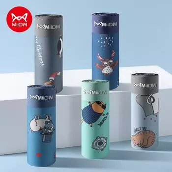 MiiOW, 3 шт., сексуальное мужское нижнее белье, боксеры, шорты с животным принтом, хлопковые мужские боксеры, мягкие мужские трусы, дышащие плавки XXXXXL