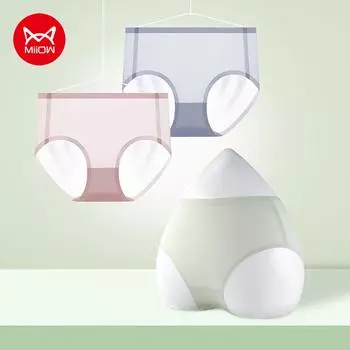 MiiOW 3 шт. женское модальное нижнее белье с рюшами и дышащей промежностью, трусы со средней талией M