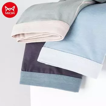 Miiow Мужское нижнее белье ААА, простые однотонные 50-е годы из чесаного хлопка, мягкий U-выпуклый дизайн, удобные мужские боксеры со средней талией L