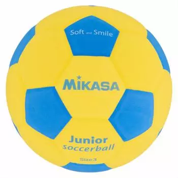 MIKASA Junior Soccer Ball, Size 3, Smile Soccer, Approx. 150g, Yellow/Blue, SF3J-YBL, Glued Ball, Recommended Internal Pressure 0.10-0.15kgf/cm
