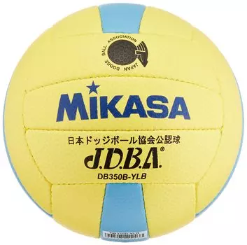 MIKASA Японская ассоциация вышибал Официальный мяч 3 категории Младшие классы средней школы Рекомендуемое внутреннее давление Нет. (Студенты старших курсов) Желтый/Синий