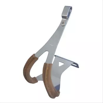 Mikashima велосипедный зажим для носка, металлический глубокий зажим для носка, коричневый, L (МКС) с кожей (Кожа для пальцев ног) Размер