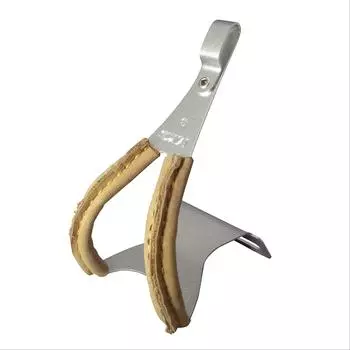 Mikashima велосипедный зажим для носка, металлический зажим для носка, коричневый S (МКС) с кожей (Кожа для пальцев ног) Размер коричневый