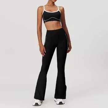 mikeyoga 2PCS Yoga Set Женская одежда Тренировочный комплект Спортивная одежда Одежда для спортзала Push Up Фитнес-бюстгальтер Леггинсы с высокой талией Спортивные костюмы XL