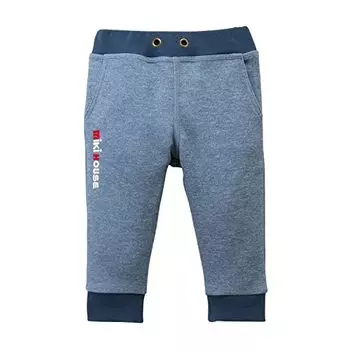 Miki House 13-3202-577 Long Pants, Logo, Plain, Stretch Jersey, Made in Japan, Boys, Girls, Baby, Kids, Children s Clothing, indigo blue, 130