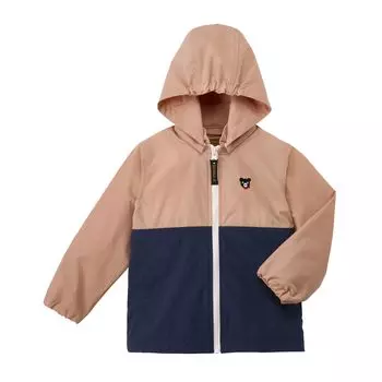 MIKI HOUSE Double B Ветровка с длинным рукавом Plain Bear Защита от ультрафиолета Джемпер Mountain Parka Мальчики Девочки Малыши Детская одежда Посещение детского сада Школа лосось розовый