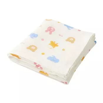 MIKI HOUSE HOT BISCUITS Марлевое банное полотенце, один размер, подходит для мальчиков и полотенце, слоновая кость, все, новорожденные, девочки, 76-8039-496 слоновая кость