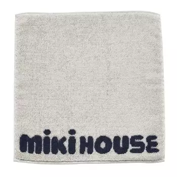 MIKI HOUSE Mini Pocket Handkerchief with Made in for and Ivory Towel, Towel, Logo, 25x25cm, Japan, Boys, Girls, Babies, Kids, Adults, Women, Moms, слоновая кость