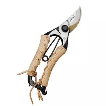 Mikikajiyamura pruning shears 7 inch genuine leather wrapped TS096 A-type gold-plated