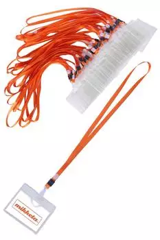 mikketa Держатель для именной бирки, держатель для именной карточки, шейный ремешок, оранжевый, 30 штук [5 цветов]