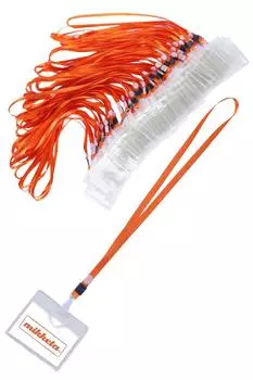 mikketa Держатель для именной бирки, держатель для именной карточки, шейный ремешок, оранжевый, 50 штук [5 цветов]