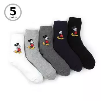 Микки Маус Простые хлопковые носки с круглым вырезом, кроссовки, обувь для девочек и мальчиков DL15 22 - 25 cm