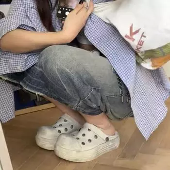 Микки туфли с большой головой старые грязные туфли ретро туфли с отверстиями сандалии летние шлепанцы повседневные сандалии на платформе сандалии с головой-сумкой 35