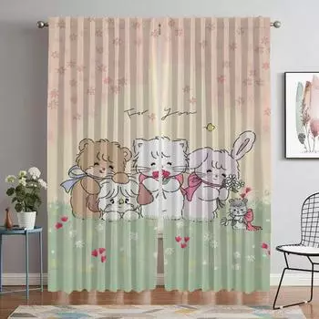 Mikko Anti-mosquito Curtains 2 Pieces Window Curtain for Room 2 Panel Shades Home Interior Curtains Halloween Decoration Living W50xH70cmx2pcs-CL