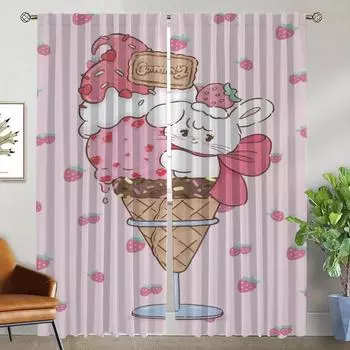 Mikko Window Curtain for Room 2 Panel Halloween Decoration Tulle for Bedroom Curtains Child Room Partition Shades Living Kitchen W50xH70cmx2pcs-CL