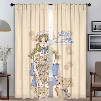 MikkoS Home Interior Curtains for Living Room Blackout Curtain Partition Anti-Mosquitet Warnings 2 Pieces Halloween Decoration W50xH70cmx2pcs-CL