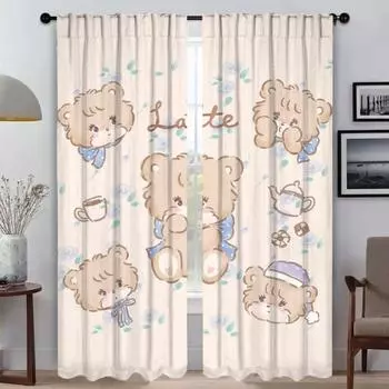 MikkoS Kitchen Curtains 2 Pieces Halloween Decoration Curtains for Living Room Curtain Shades Partition Blackout Elegant Camera W50xH70cmx2pcs-CL