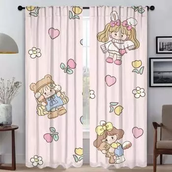 MikkoS Раздел Затемняющие Шторы для Комнаты 2 Панельные Шторы Украшения Хэллоуина Детская Комната Домашний Интерьер Шторы Оттенки Гостиная W50xH70cmx2pcs-CL