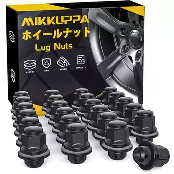 MIKKUPPA M12 x Применимо к оригинальной колесной гайке Toyota, плоская гайка с шестигранной головкой 21, длина 37 мм, набор из 24 90-градусных черных гаек P1.5