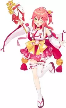 Miko Sakura Acrylic Stand 3D Height 22cm 2019 Shrine Maiden Costume Hololive Official Goods