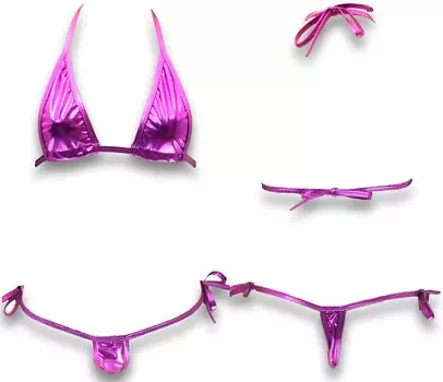 Микро бикини крошечные стринги трусики сексуальное женское белье экстремальное нижнее белье косплей треугольный купальник B7RS виноград F [Cat Select] Т-образный сзади Т-образный спереди