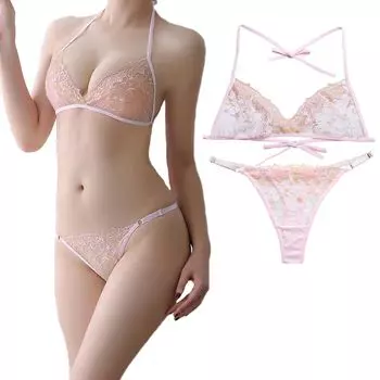 Микро бикини верх и низ комплект цветочный узор дочери сексуальный косплей бюстгальтер брюки грудь мужчина дочь одежда большой размер [Lunon] женский